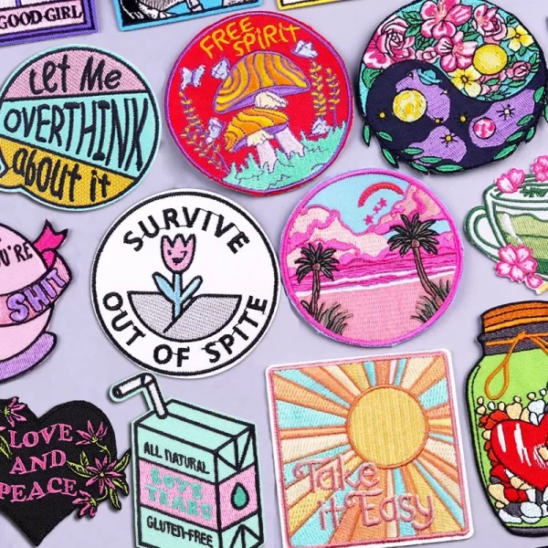 Cartoon Landscape Embroidered Patches For Clothing Thermoadhesive Patches DIY Iron On Patches On Clothes Stickers Flowers Badges 1