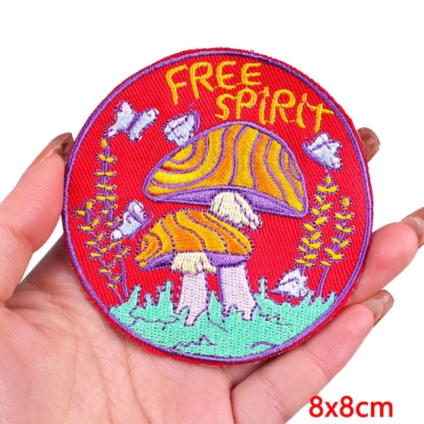 Cartoon Landscape Embroidered Patches For Clothing Thermoadhesive Patches DIY Iron On Patches On Clothes Stickers Flowers Badges 3