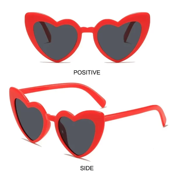 Heart-Shaped Sunglasses Vintage Trendy Street Shooting Shades UV Protection Irregular Fashion Pink Heart Sun Glasses for Women 4