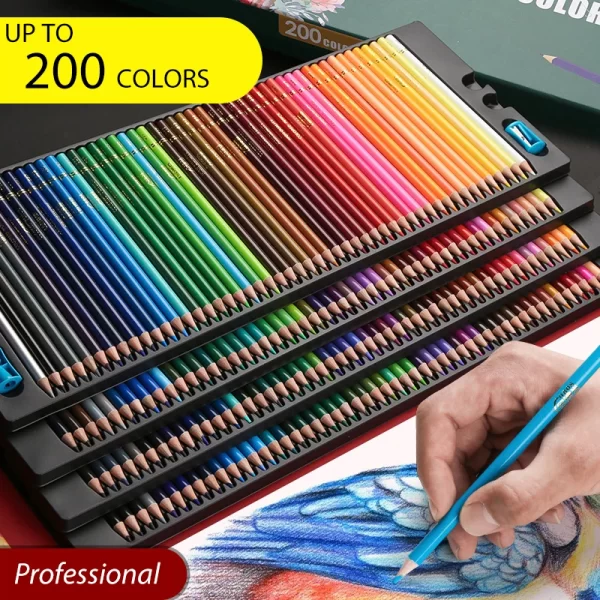 48/72/120/150/200 Colors Professional Colored Pencils Lead Watercolor Drawing Set for Art School Supplies 1