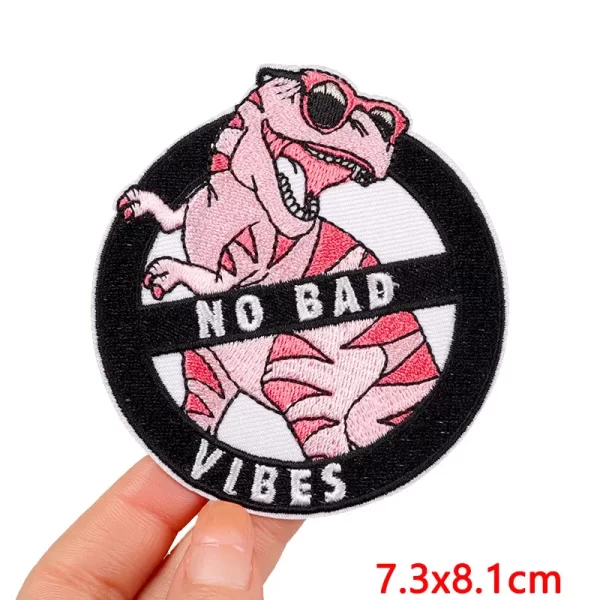 Dinosaur Embroidery Patches For Clothing Thermoadhesive Patches For Clothes Cartoon Animal DIY Iron on Patch On Clothes Stickers 2