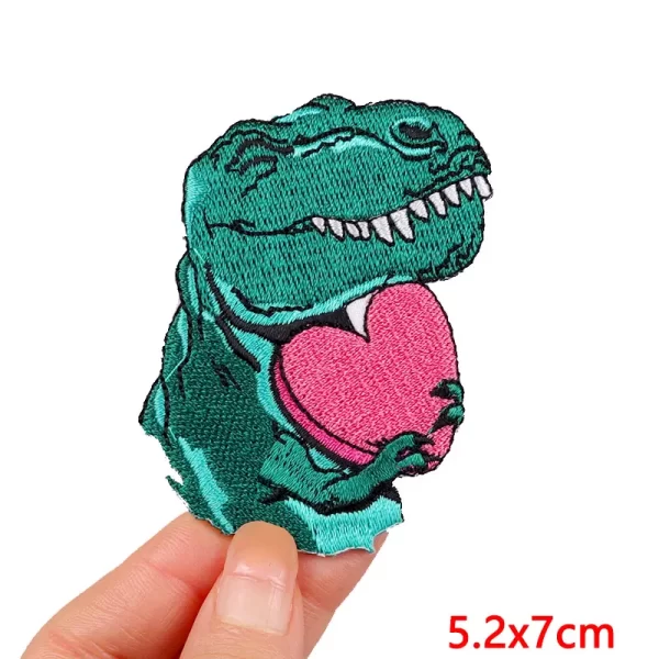 Dinosaur Embroidery Patches For Clothing Thermoadhesive Patches For Clothes Cartoon Animal DIY Iron on Patch On Clothes Stickers 3