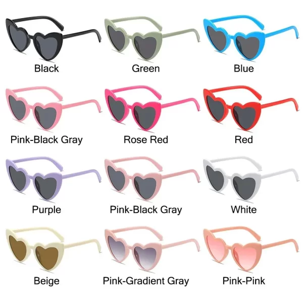 Heart-Shaped Sunglasses Vintage Trendy Street Shooting Shades UV Protection Irregular Fashion Pink Heart Sun Glasses for Women 5