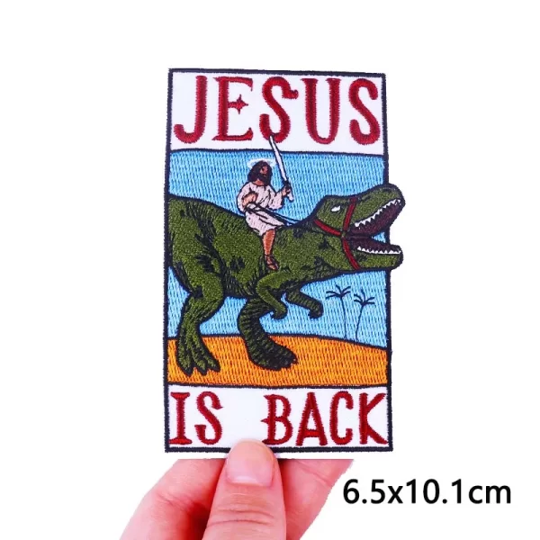 Dinosaur Embroidery Patches For Clothing Thermoadhesive Patches For Clothes Cartoon Animal DIY Iron on Patch On Clothes Stickers 5