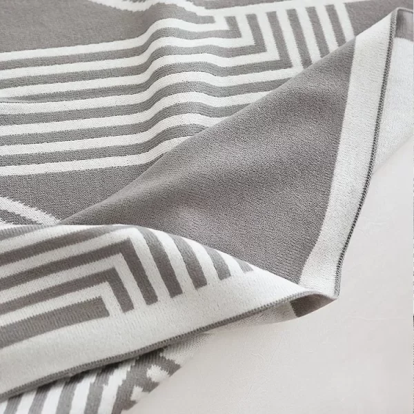 Nordic Geometric Knitted Blanket – Modern Elegance for Your Home 6
