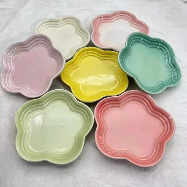 5.5-Inch Plum Blossom Ceramic Plate – French-Style Dessert & Sauce Dish for Ostara 2