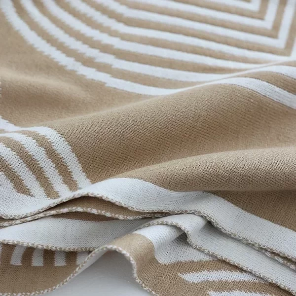 Nordic Geometric Knitted Blanket – Modern Elegance for Your Home 3