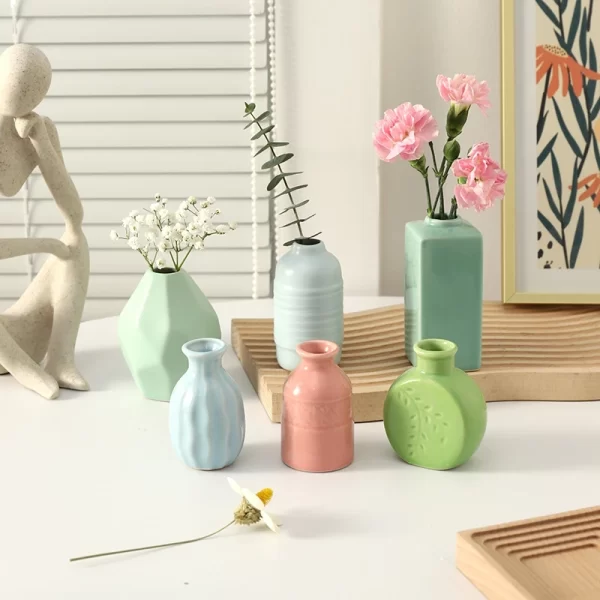 Mini Ceramic Flower Vase – Colorful Hydroponic Plant Pot for Stylish Decor 4