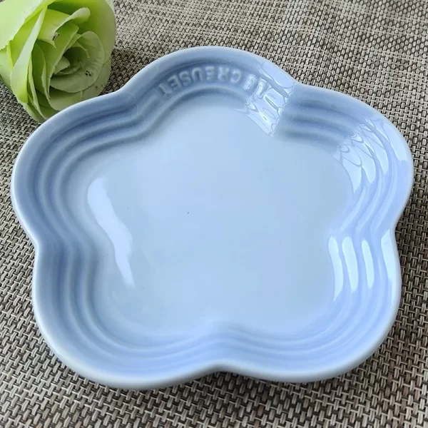 5.5-Inch Plum Blossom Ceramic Plate – French-Style Dessert & Sauce Dish for Ostara 5