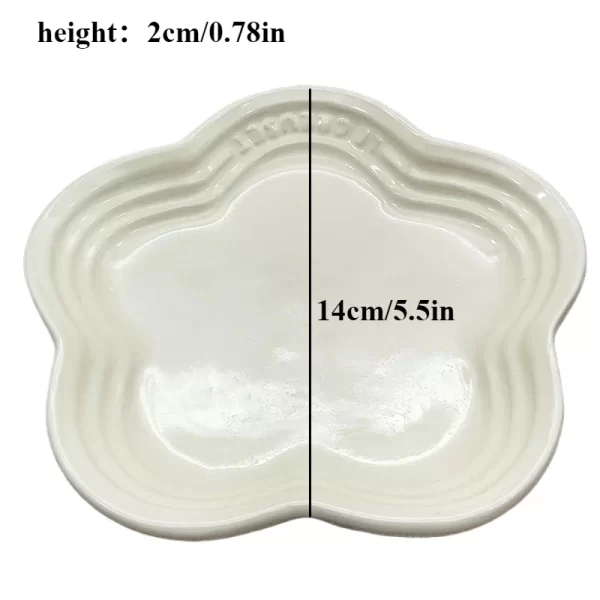 5.5-Inch Plum Blossom Ceramic Plate – French-Style Dessert & Sauce Dish for Ostara 6
