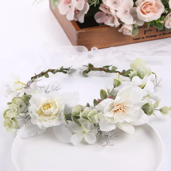ohemian Flower Wreath Hairband – Vintage Simulation Flower Crown for Ostara & Easter 3