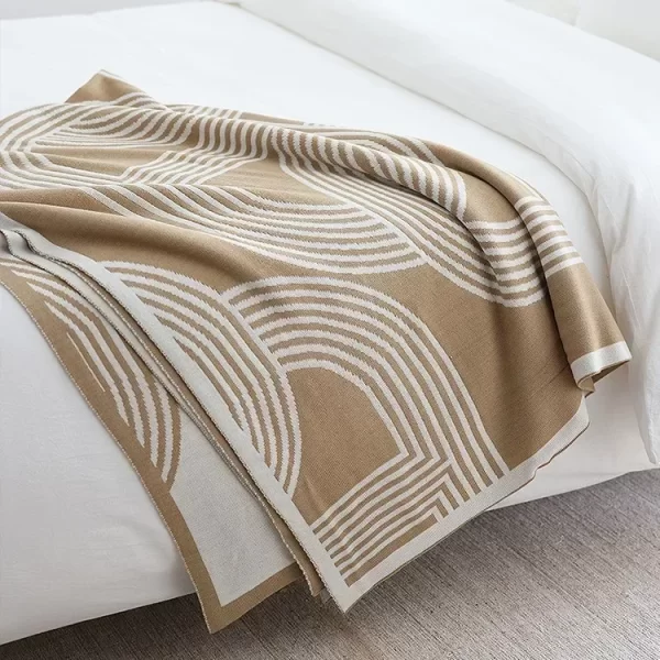 Nordic Geometric Knitted Blanket – Modern Elegance for Your Home 1