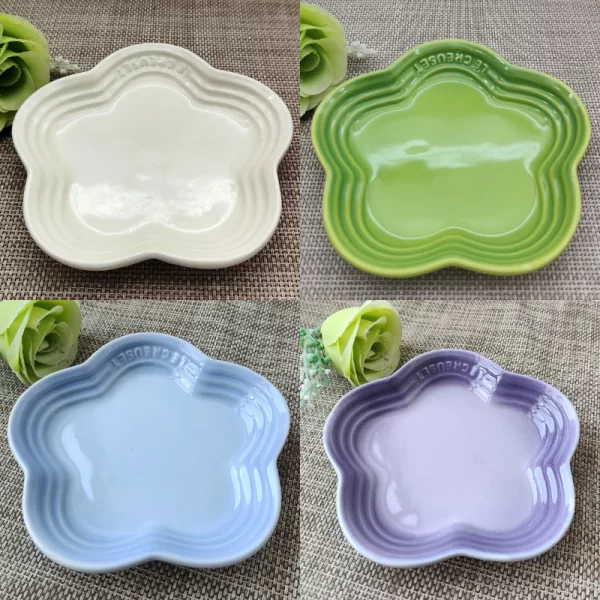 5.5-Inch Plum Blossom Ceramic Plate – French-Style Dessert & Sauce Dish for Ostara 1