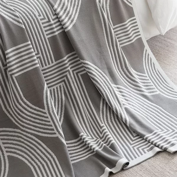 Nordic Geometric Knitted Blanket – Modern Elegance for Your Home 5
