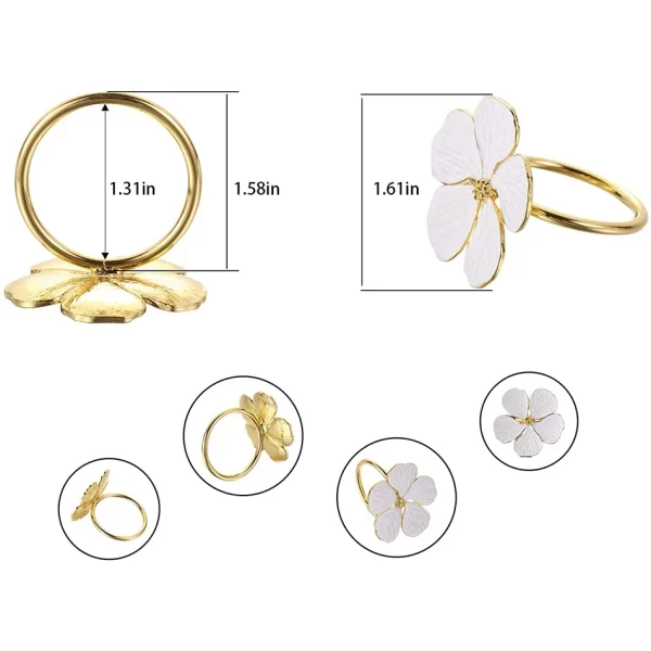 4PCS Bloom Napkin Rings – Floral Plum Blossom Napkin Holders for Parties & Dining Tables 6