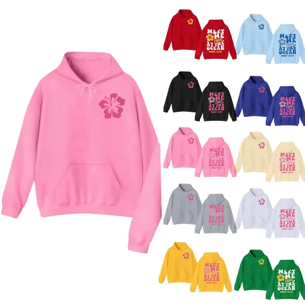 2025 Fashion Girl's Hoodie Long Sleeve Soft Sweatshirt Pink Palm Puff Print Graphic Kids Cute Pullovers Top Clothes For Kids 2