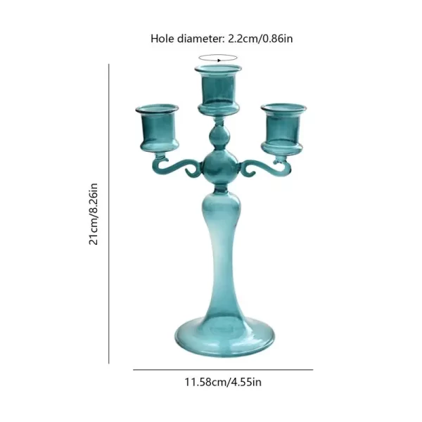 Retro 3-Head Glass Candle Holder – Elegant Candelabra for Home Decor 6