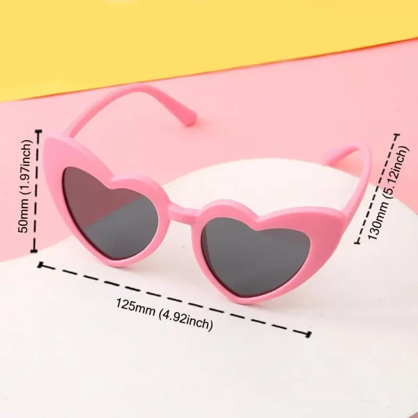Kids Vintage Heart Sunglasses – Cute & Durable Eyewear for Ages 3-9 5