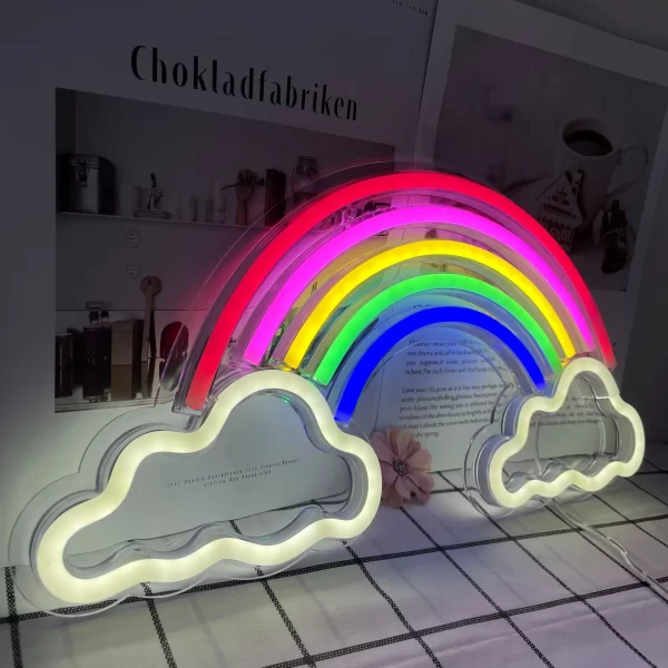 Cloud + Rainbow Neon Sign – LED Neon Light for Room, Party & Christmas Decor with USB Power 2