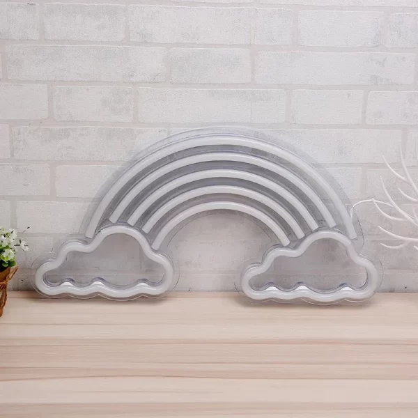 Cloud + Rainbow Neon Sign – LED Neon Light for Room, Party & Christmas Decor with USB Power 5