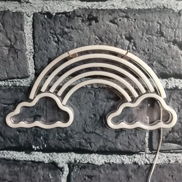 Cloud + Rainbow Neon Sign – LED Neon Light for Room, Party & Christmas Decor with USB Power 6