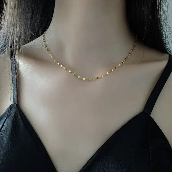 Heart Necklace– 32 Designs with Snake Box Chain, Stainless Steel Link, Gold Color Choker 6