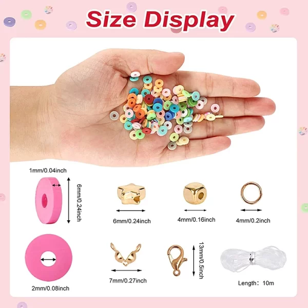 2 Box 24 Rainbow Color Clay Beads Bracelet Making Kit – DIY Jewelry Making & Letter Beads Set 2