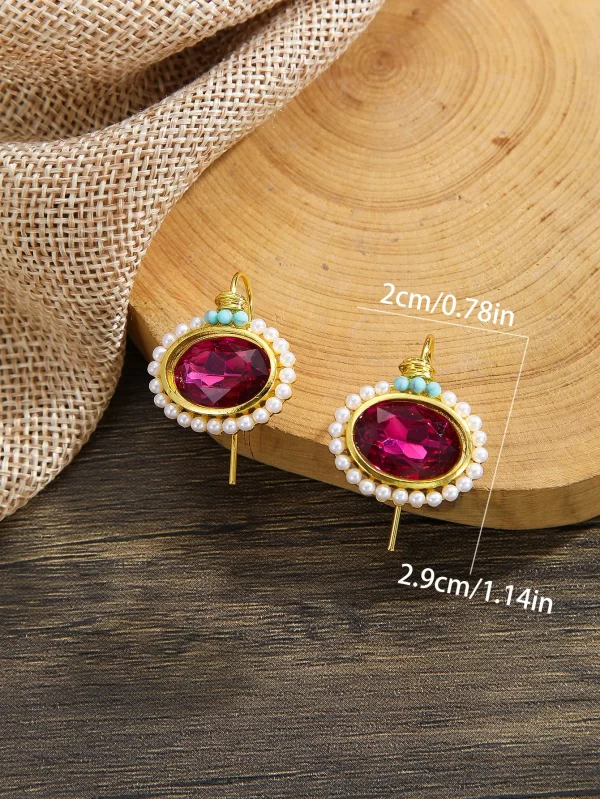 Trendy Flower Shaped White Pearl Ear Hooks – Creative Pastoral Style Earrings for Women 3