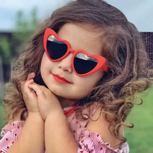 Kids Vintage Heart Sunglasses – Cute & Durable Eyewear for Ages 3-9 4