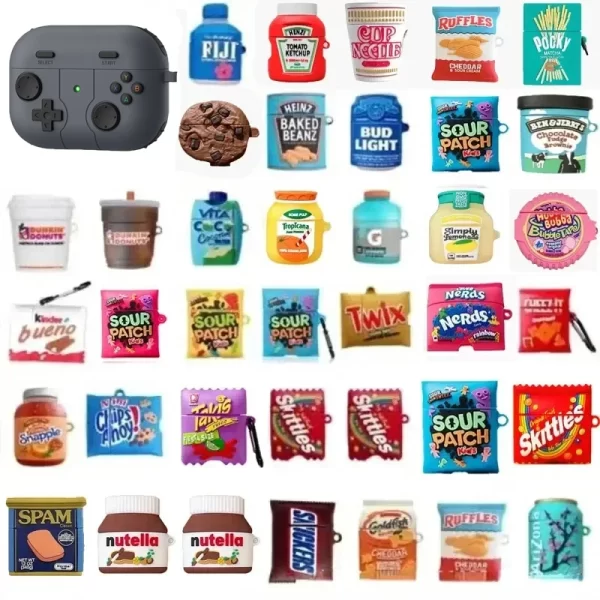 3D Cute Cartoon Earphone Case – Silicone Snack Candy Cover for AirPods 1