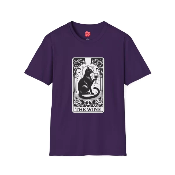 Tarot Cat Wine Lover T-Shirt, Cat Art Tee, Gifts for Cat Lovers - Image 41