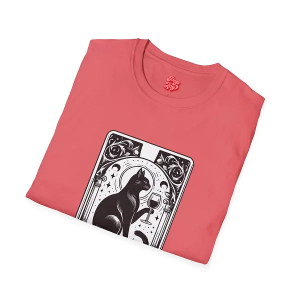Tarot Cat Wine Lover T-Shirt, Cat Art Tee, Gifts for Cat Lovers - Image 8