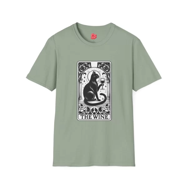 Tarot Cat Wine Lover T-Shirt, Cat Art Tee, Gifts for Cat Lovers - Image 21