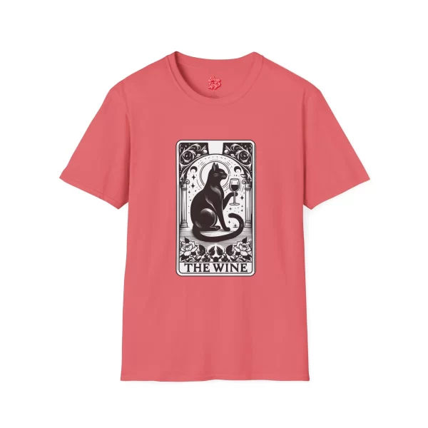 Tarot Cat Wine Lover T-Shirt, Cat Art Tee, Gifts for Cat Lovers - Image 5
