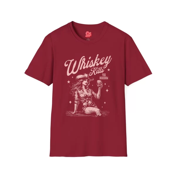Vintage Cowgirl Whiskey Kills the Boredom Graphic Tee - Image 5