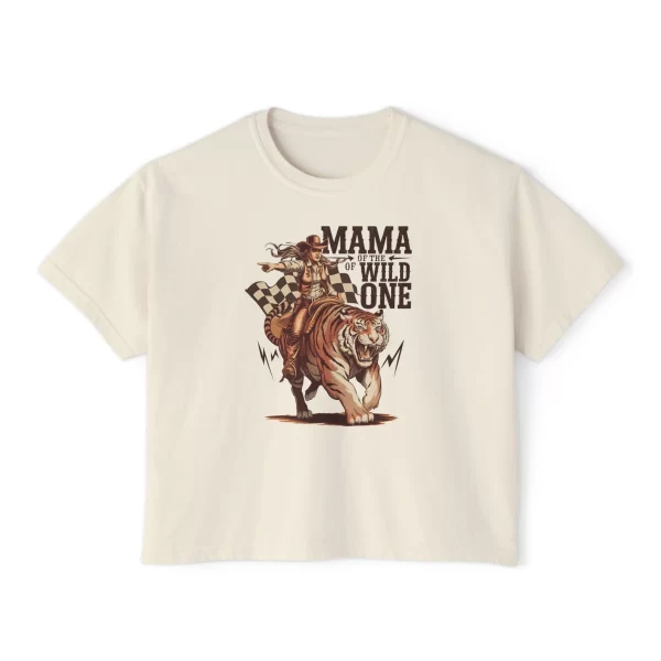 Mama of Wild One Boxy Tee, Womens Casual Top, Festival Wear, Birthday Gift, Gift for Moms, Wild Adventure Tee