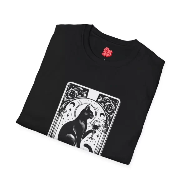 Tarot Cat Wine Lover T-Shirt, Cat Art Tee, Gifts for Cat Lovers - Image 12
