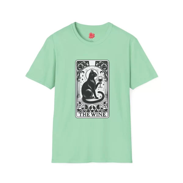 Tarot Cat Wine Lover T-Shirt, Cat Art Tee, Gifts for Cat Lovers - Image 25