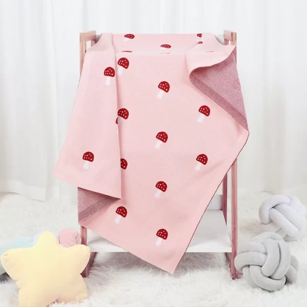 100% Cotton Knitted Baby Blanket – Soft Newborn Crib Quilt, Plaid Swaddle Wrap for Boys & Girls, Stroller Cover 4