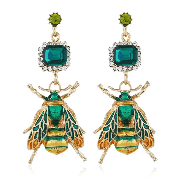 Crystal Bee Dangle Earrings – Statement Sparkle with Personality 1