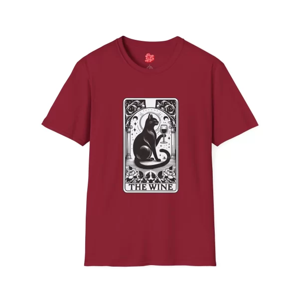 Tarot Cat Wine Lover T-Shirt, Cat Art Tee, Gifts for Cat Lovers - Image 45