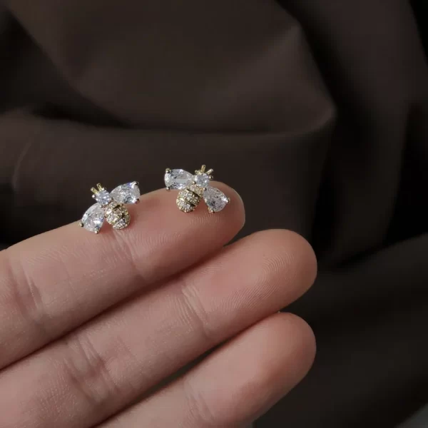 Temperament Cubic Zirconia Bee Stud Earrings for Women – Delicate Animal Crystal Jewelry Brincos, Wholesale Available 5