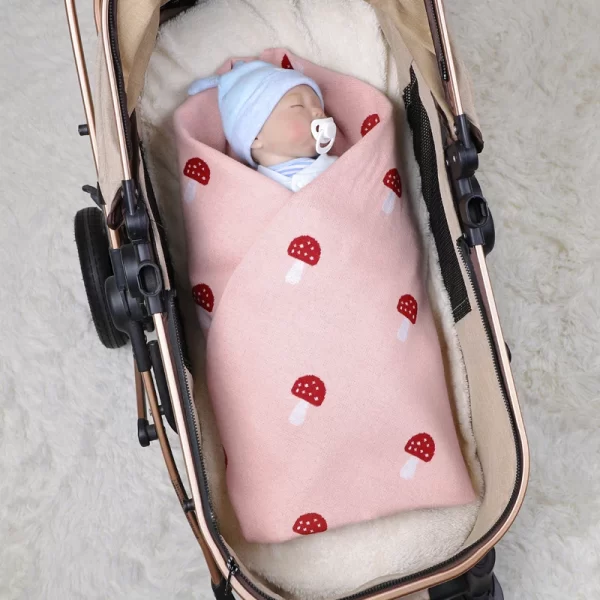 100% Cotton Knitted Baby Blanket – Soft Newborn Crib Quilt, Plaid Swaddle Wrap for Boys & Girls, Stroller Cover 2