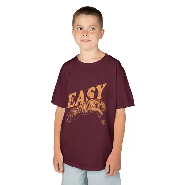 Kids Easy Tiger Graphic Tee Cute and Playful Tiger Shirt for Boys and Girls, Soft and Comfortable Everyday Tshirt