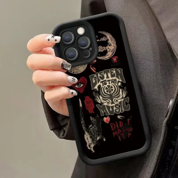 Aesthetic Glass Printed Sun & Moon Silicone Phone Case for iPhone 16, 14, 12, 13, 11, 15 Pro Max, X, XS, 7, 8 Plus – Shockproof Soft Cover 6
