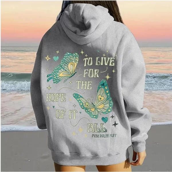 Velvet Graphic Hoodie for Women – Solid Color with Letter Print and Kangaroo Pocket 4