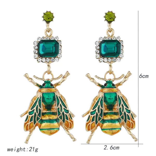 Crystal Bee Dangle Earrings – Statement Sparkle with Personality 3