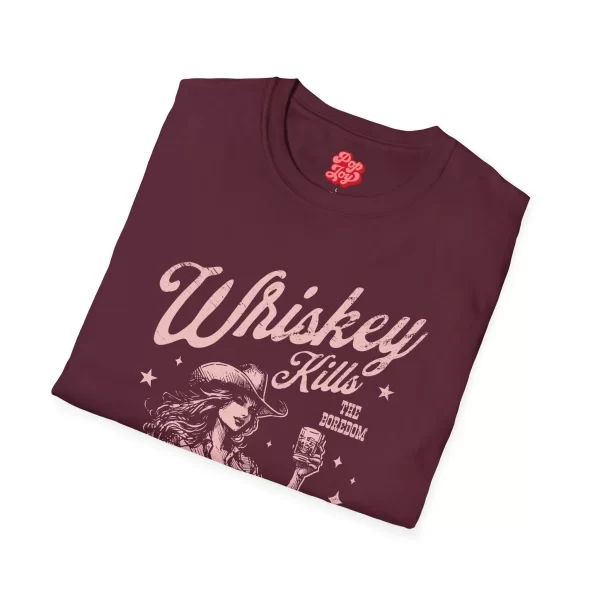 Vintage Cowgirl Whiskey Kills the Boredom Graphic Tee - Image 4