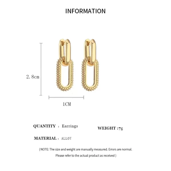 Shiny Rhinestone Geometric Double Ring Earrings – Light Luxury Elliptical Party Jewelry 6