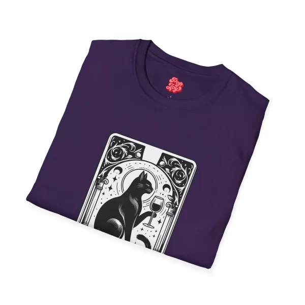 Tarot Cat Wine Lover T-Shirt, Cat Art Tee, Gifts for Cat Lovers - Image 44